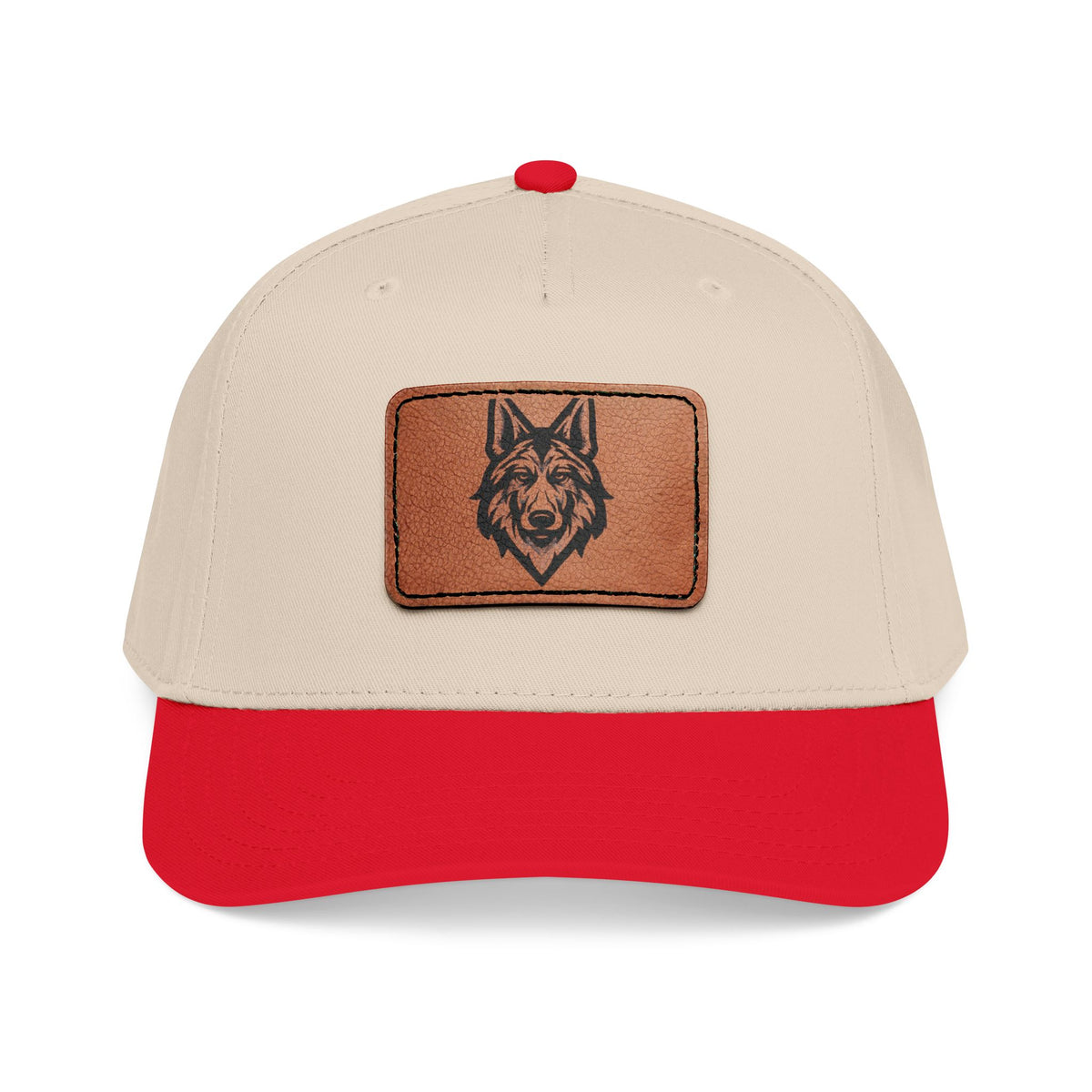 Wolf Leather Patch Baseball Cap