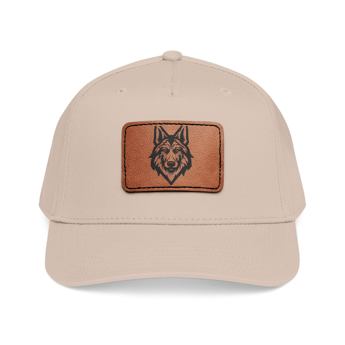 Wolf Leather Patch Baseball Cap