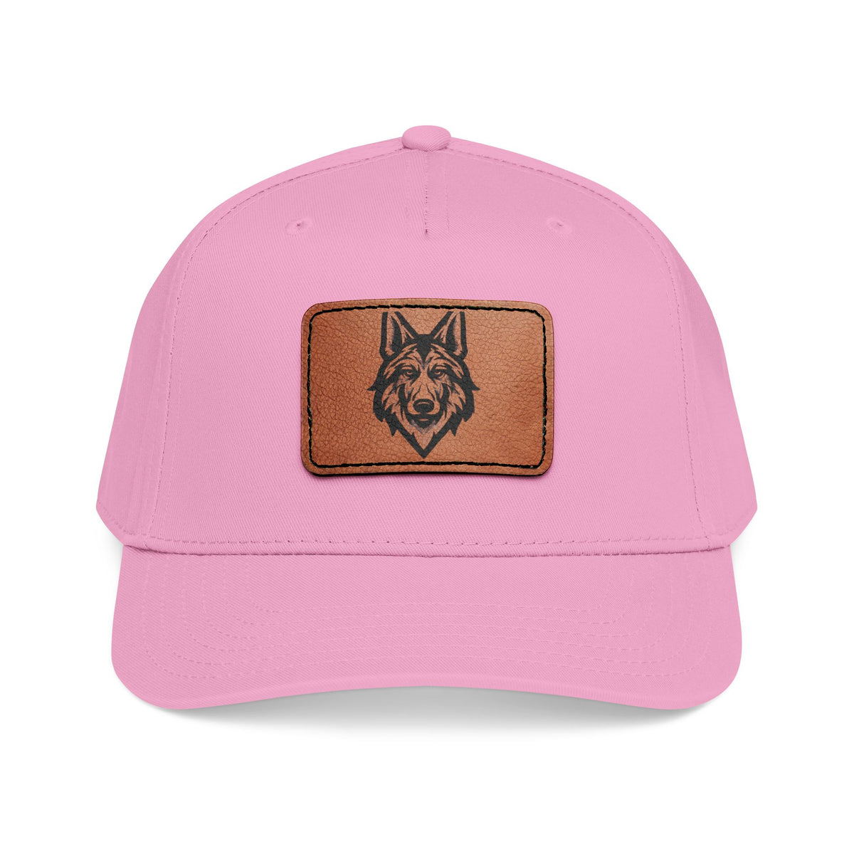 Wolf Leather Patch Baseball Cap