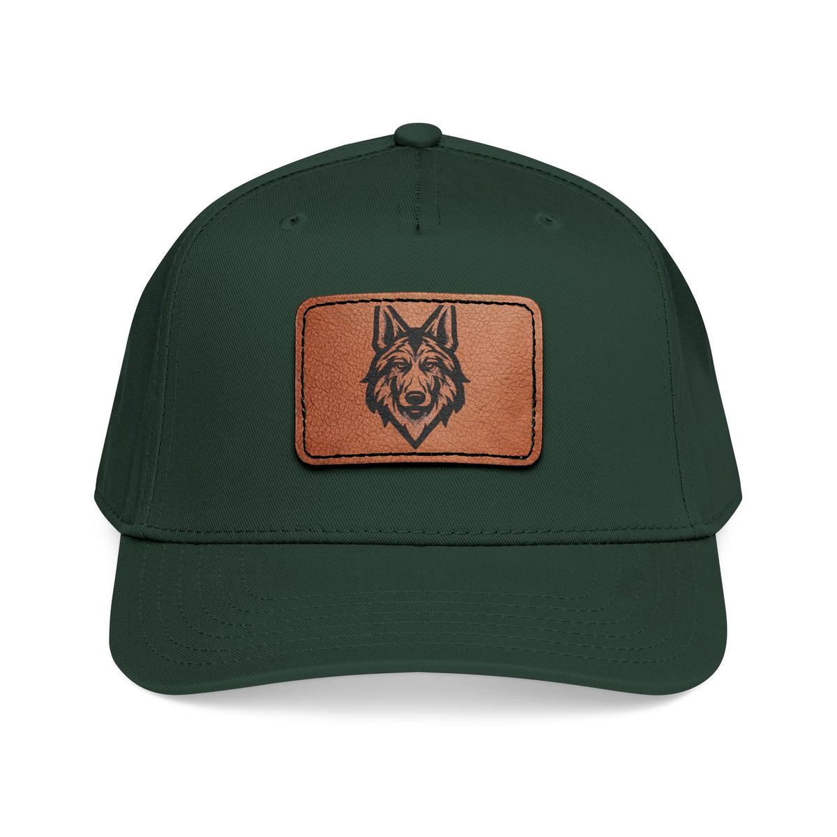 Wolf Leather Patch Baseball Cap