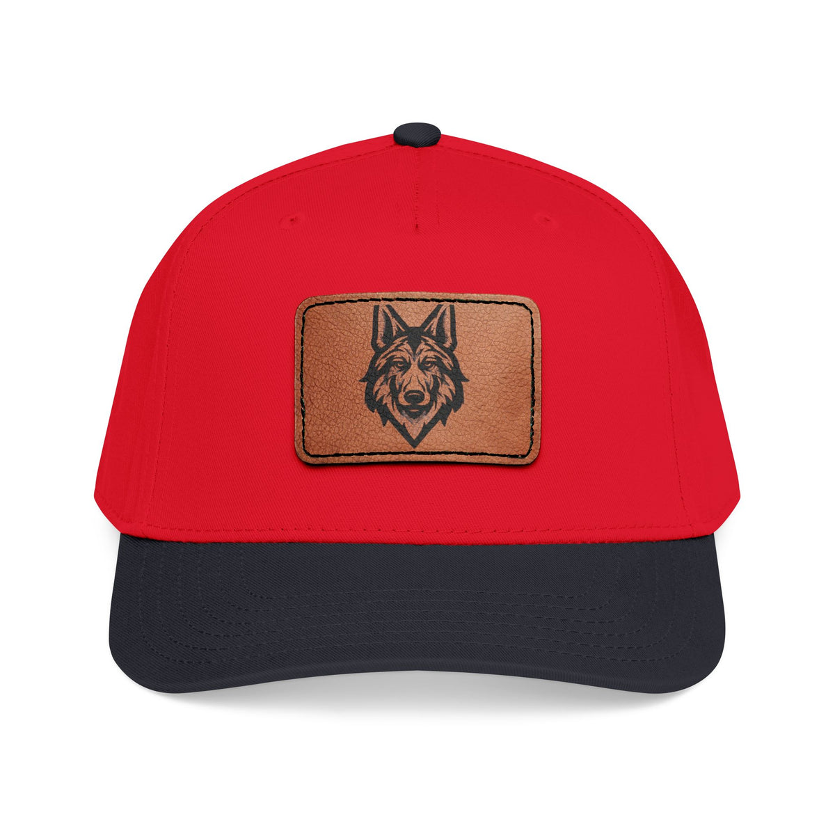 Wolf Leather Patch Baseball Cap