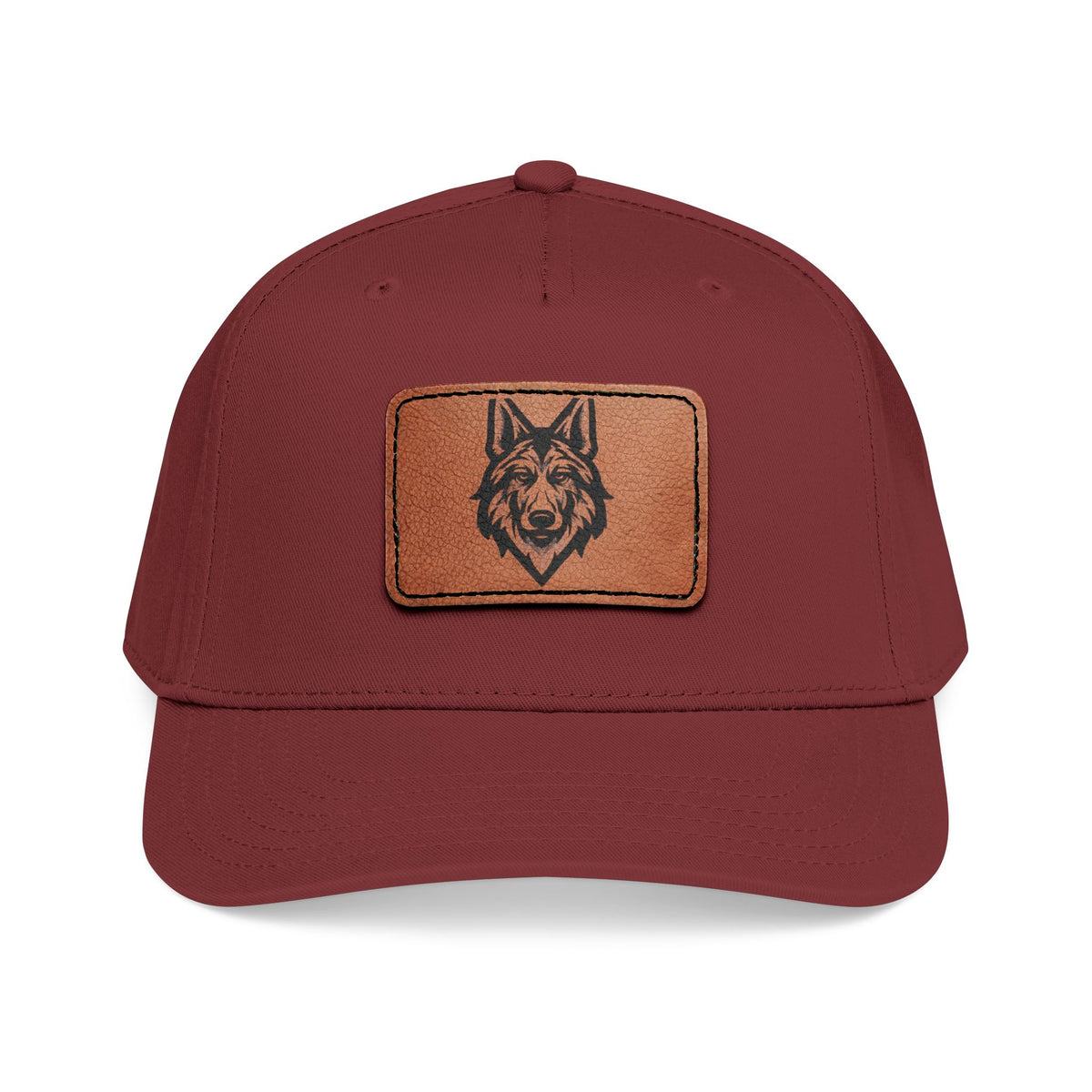 Wolf Leather Patch Baseball Cap