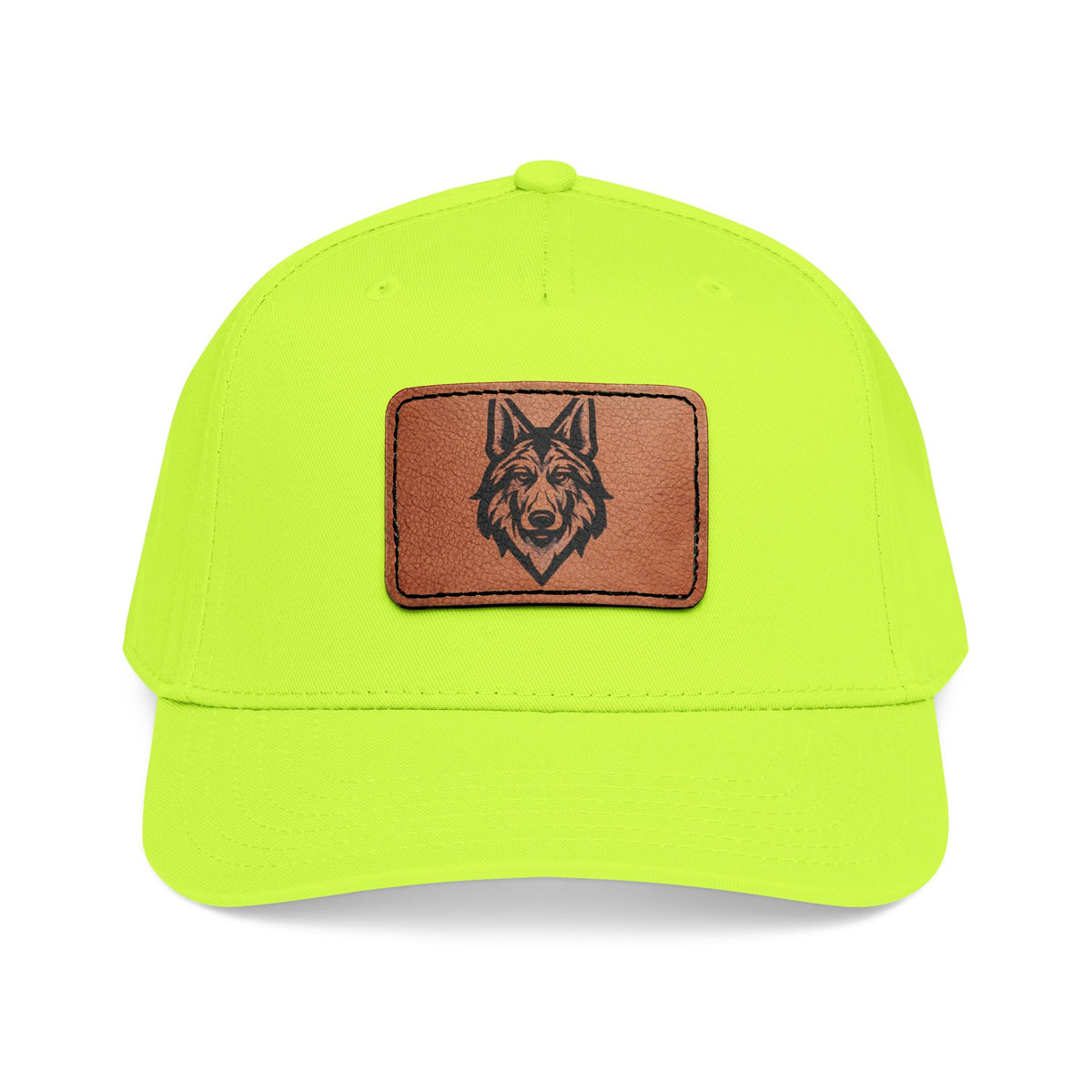 Wolf Leather Patch Baseball Cap