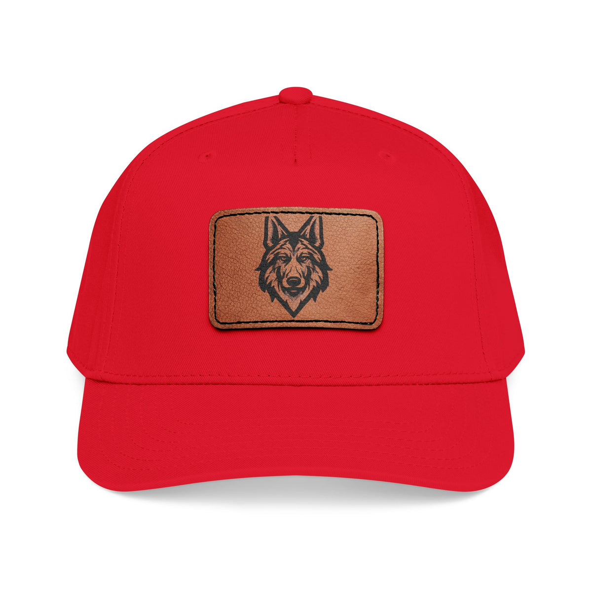 Wolf Leather Patch Baseball Cap