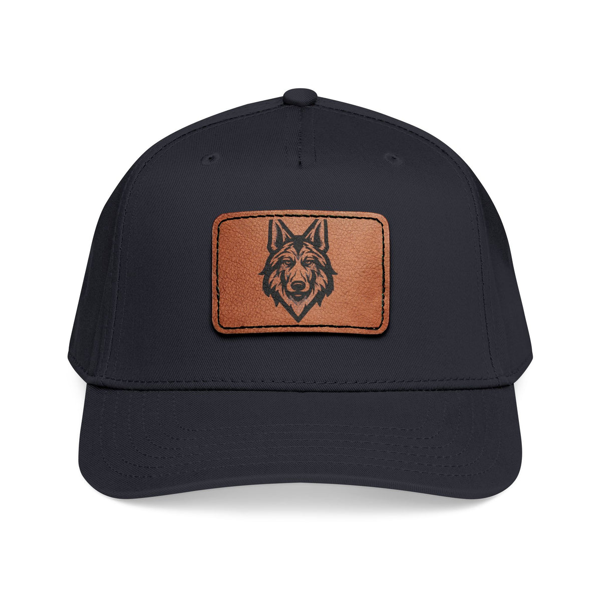 Wolf Leather Patch Baseball Cap
