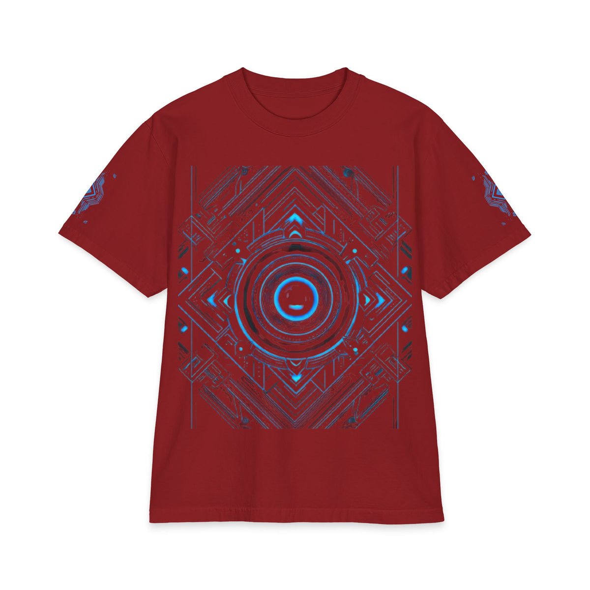 Tech Circuit T‑Shirt — Blue Futuristic Graphic