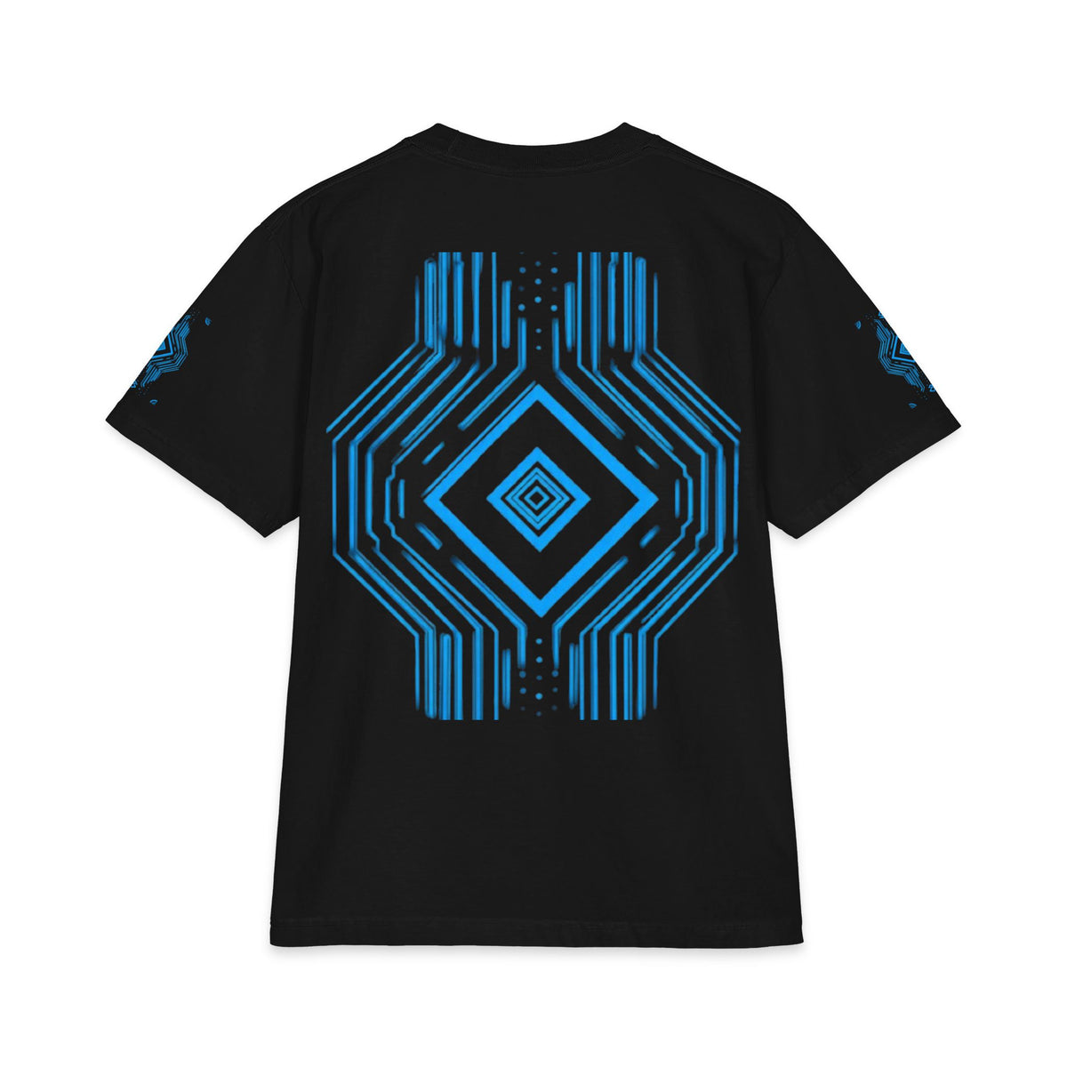 Tech Circuit T‑Shirt — Blue Futuristic Graphic