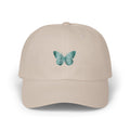 Teal Butterfly Dad Cap — Embroidered Nature Baseball Hat