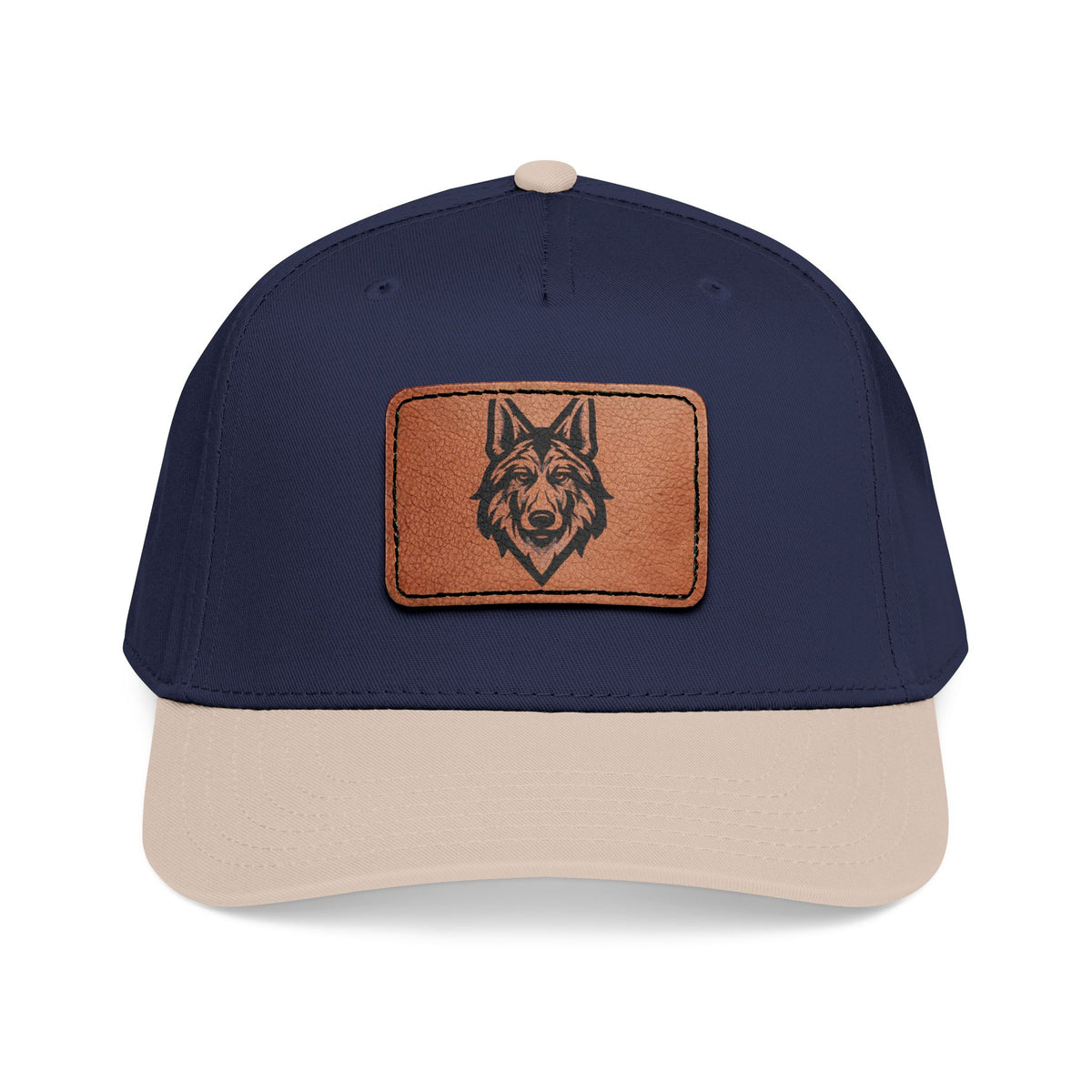 Wolf Leather Patch Baseball Cap