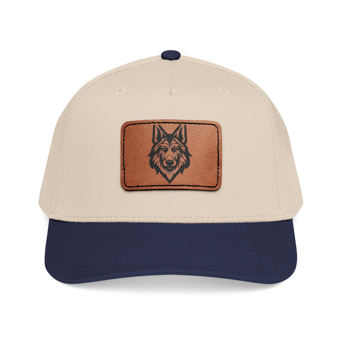 Wolf Leather Patch Baseball Cap