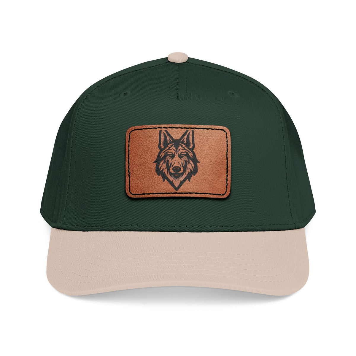 Wolf Leather Patch Baseball Cap