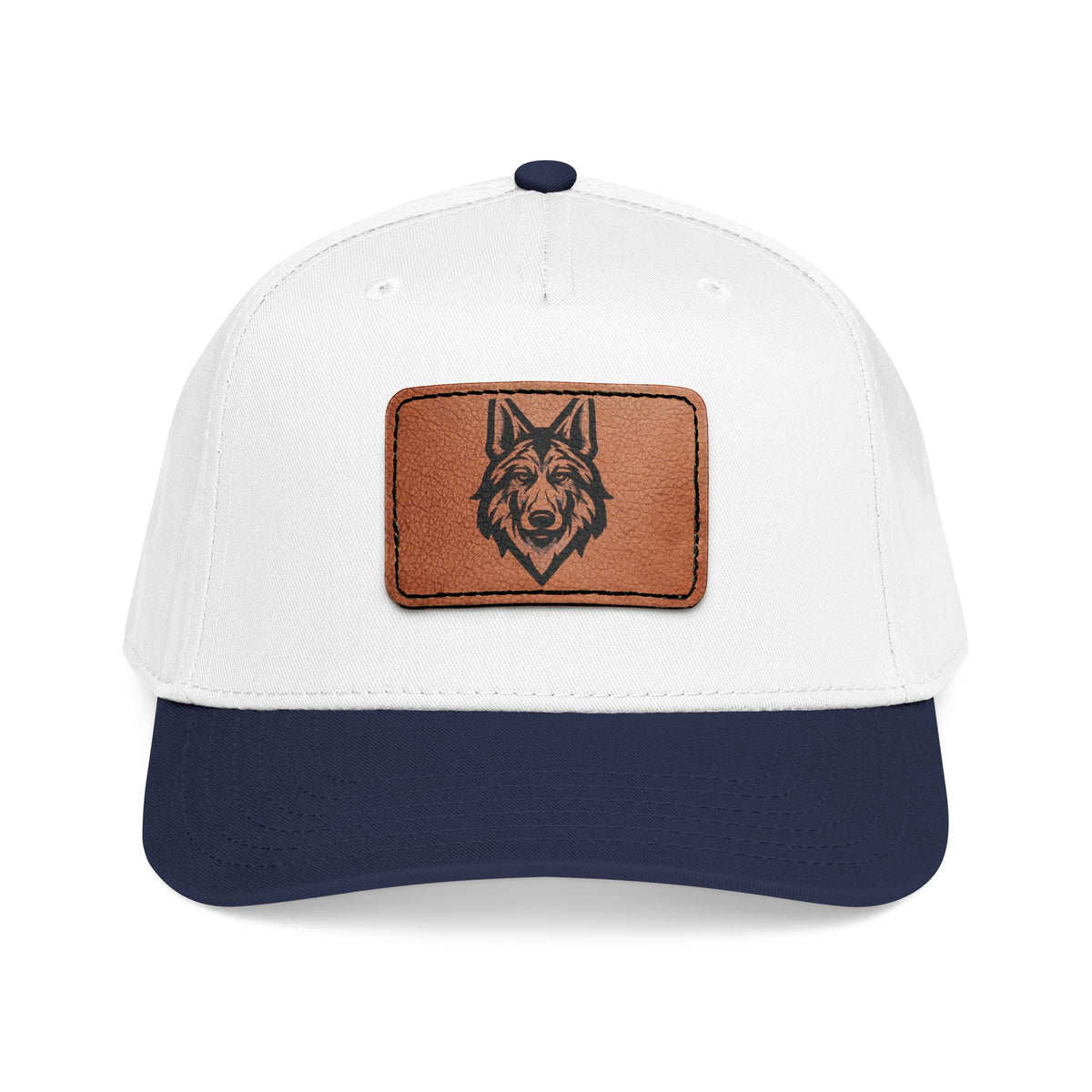 Wolf Leather Patch Baseball Cap