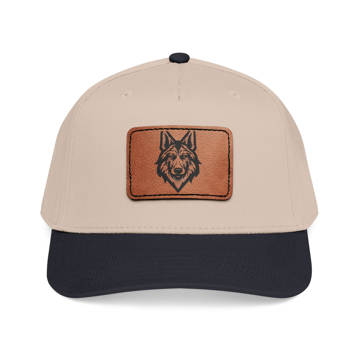 Wolf Leather Patch Baseball Cap