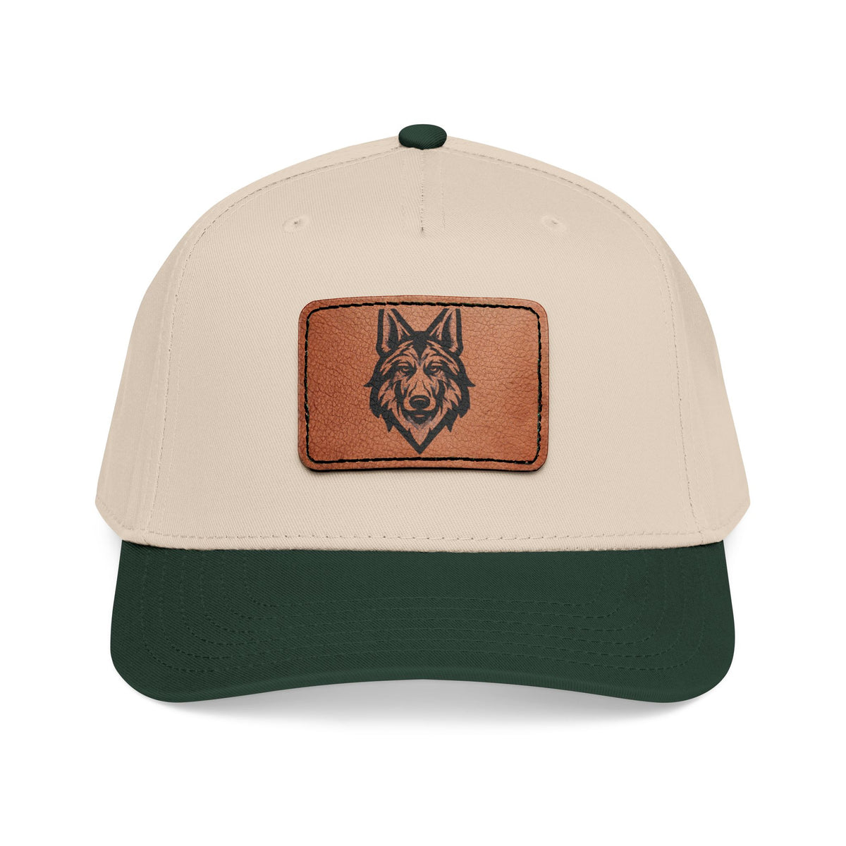 Wolf Leather Patch Baseball Cap