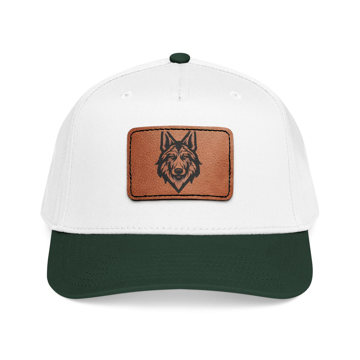 Wolf Leather Patch Baseball Cap