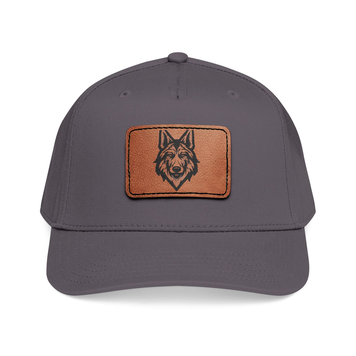 Wolf Leather Patch Baseball Cap