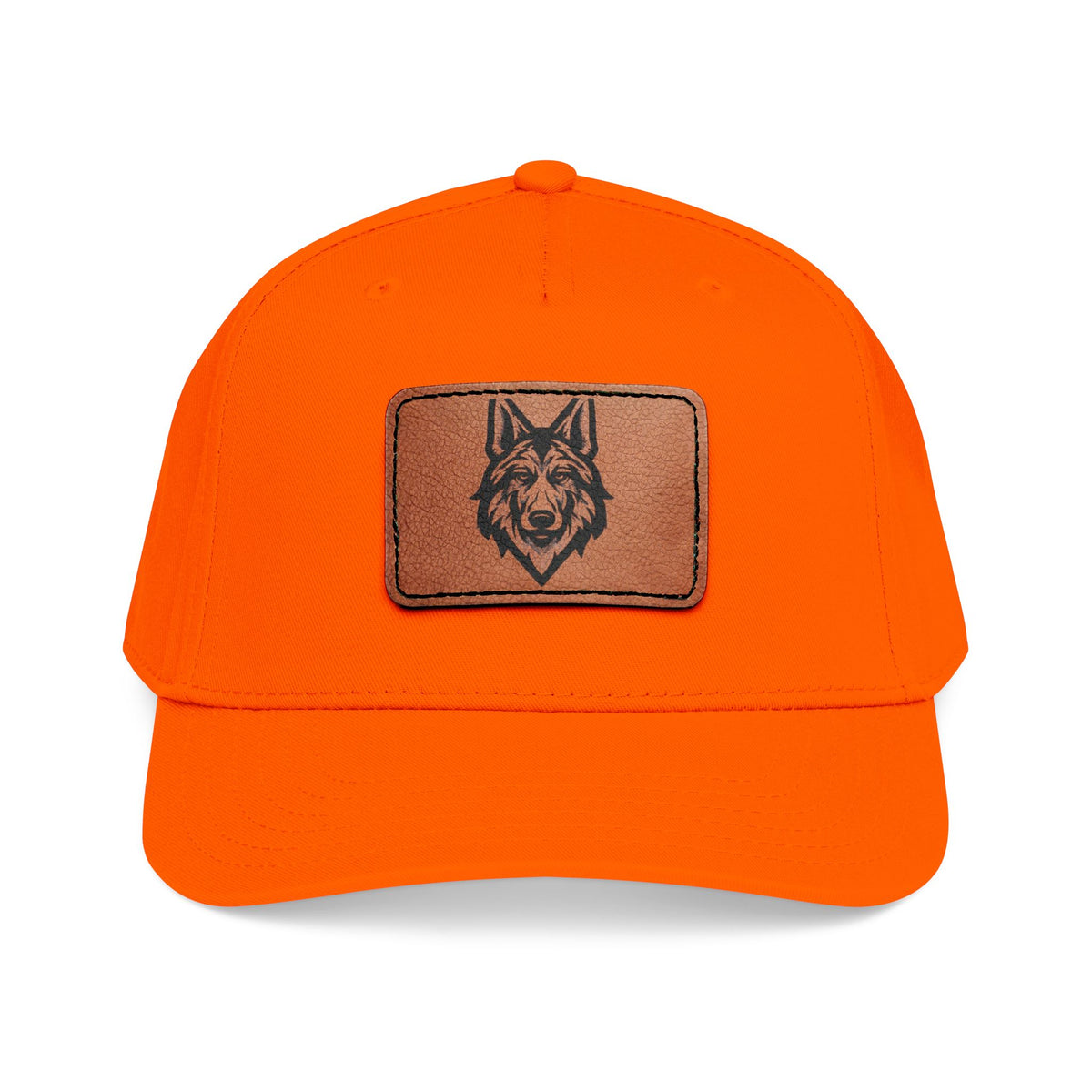 Wolf Leather Patch Baseball Cap