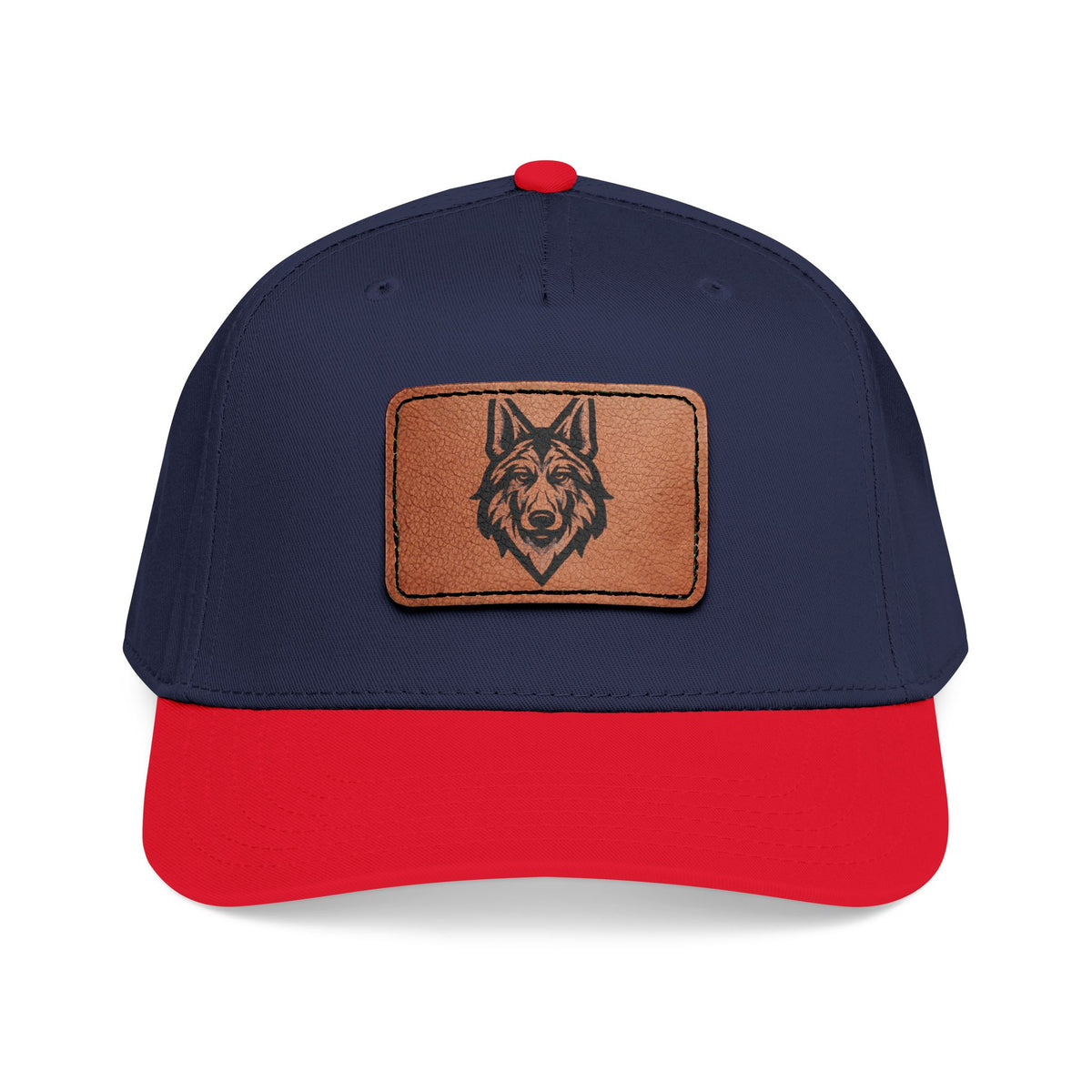 Wolf Leather Patch Baseball Cap
