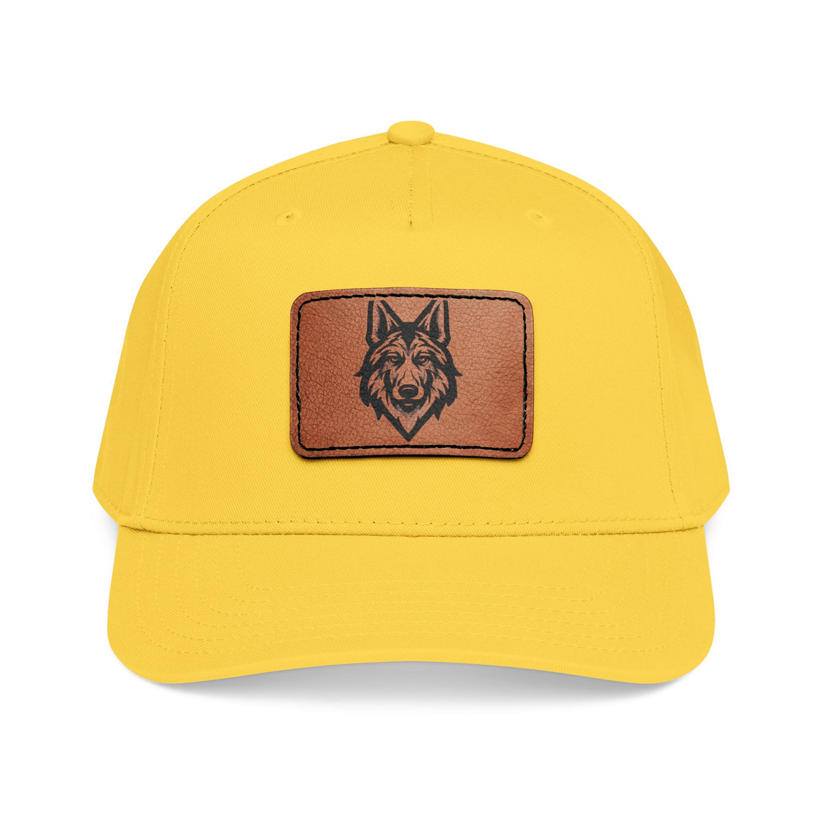 Wolf Leather Patch Baseball Cap