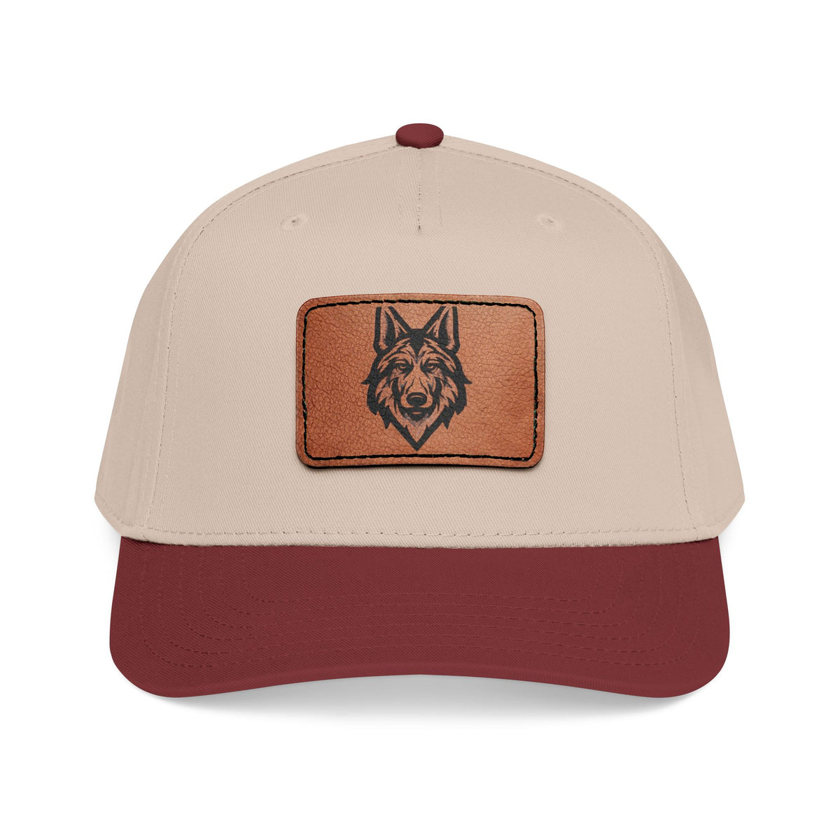 Wolf Leather Patch Baseball Cap