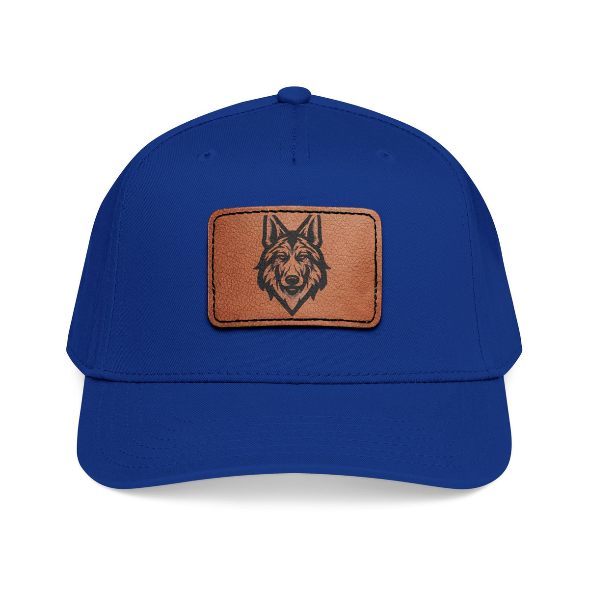 Wolf Leather Patch Baseball Cap