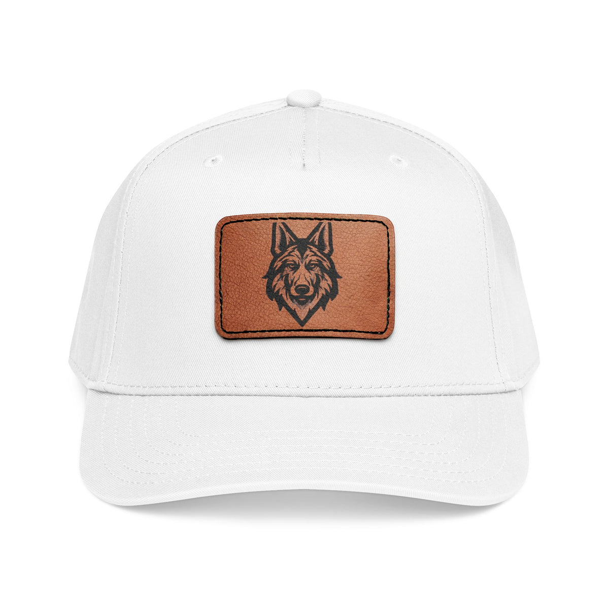 Wolf Leather Patch Baseball Cap