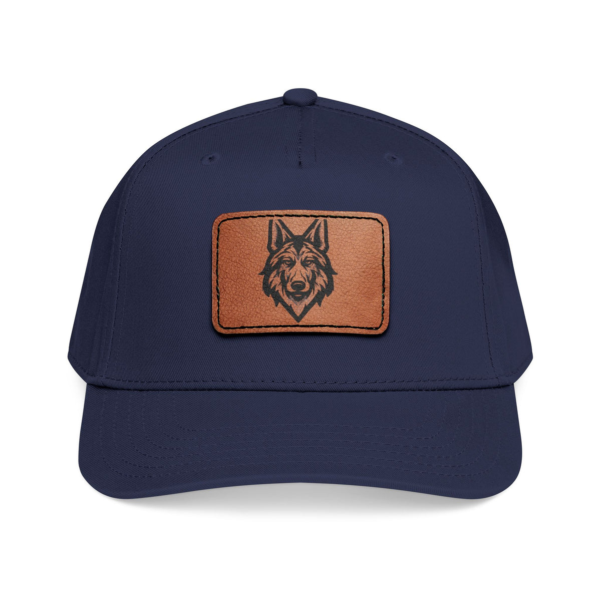 Wolf Leather Patch Baseball Cap