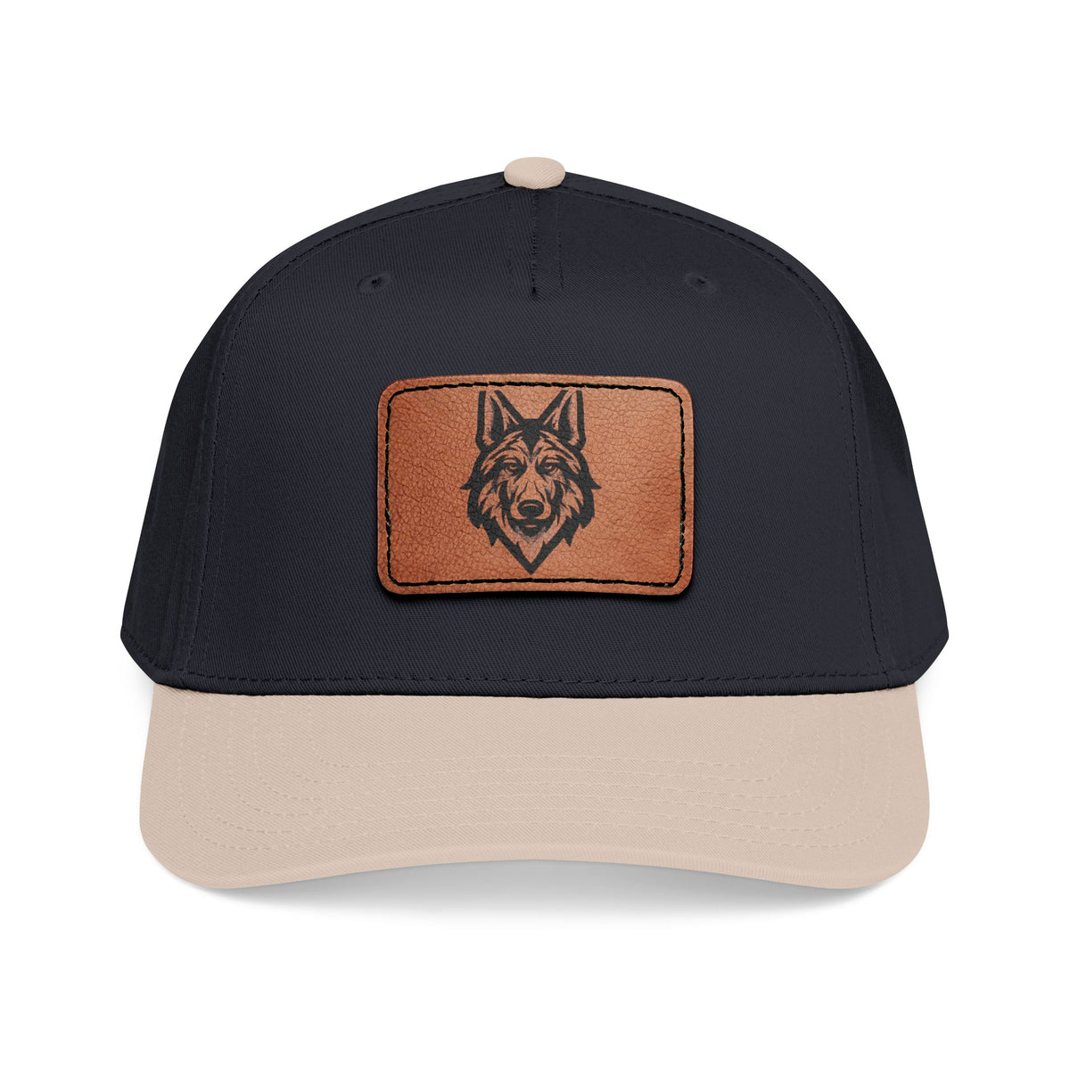 Wolf Leather Patch Baseball Cap
