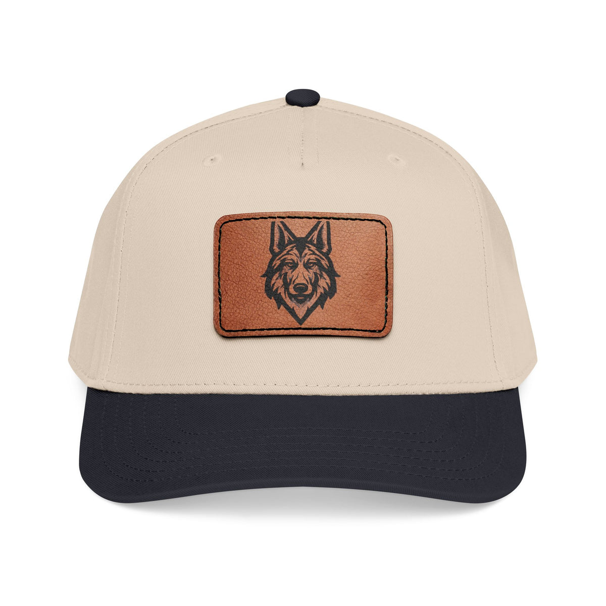 Wolf Leather Patch Baseball Cap