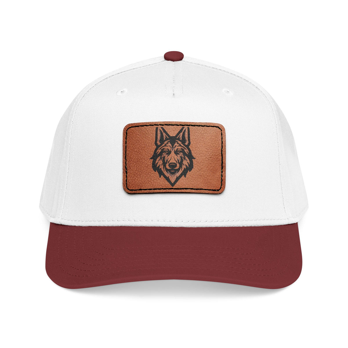 Wolf Leather Patch Baseball Cap