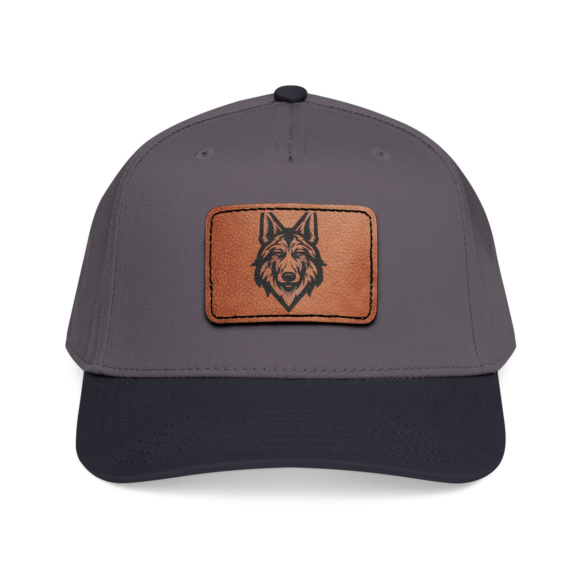 Wolf Leather Patch Baseball Cap