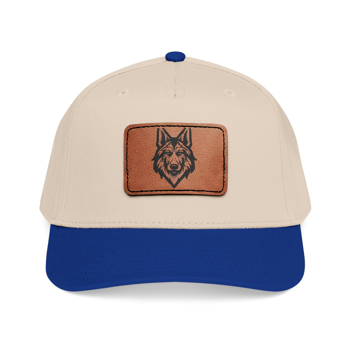 Wolf Leather Patch Baseball Cap