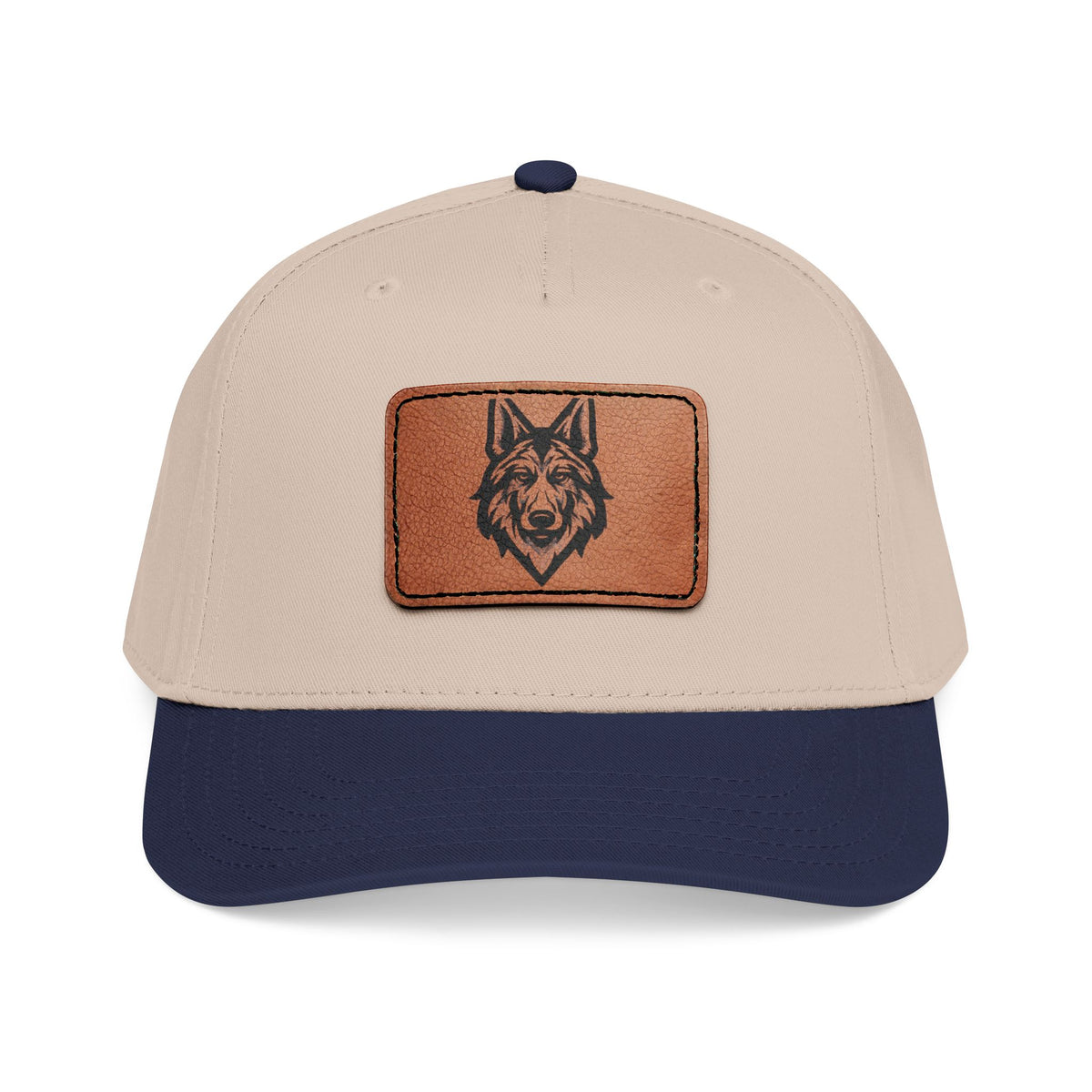 Wolf Leather Patch Baseball Cap