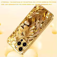 Majestic Golden Lion Metallic Glass Phone Case